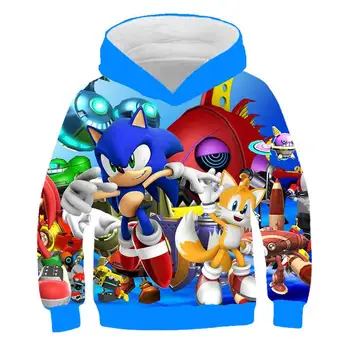 Sonic Ezis 3D Bērniem, Hoodies Meitenēm Sonic Bērnu sporta Krekls Zēniem Meitenes Sviedriem Kreklu Bērnu Zēns Hoodies Drēbes