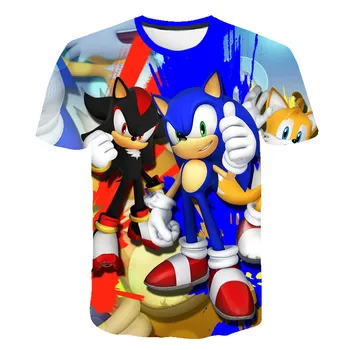 Sonic Ezis 3D Drukāšanas Drēbes Zēniem/Meitenēm Modes Smieklīgi T-Krekli Bērnu Ikdienas Vasaras Apģērbs Bērniem Tīsas Bērnu T-Krekls