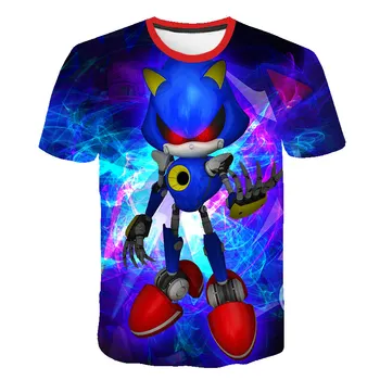 Sonic Ezis 3D Drukāšanas Drēbes Zēniem/Meitenēm Modes Smieklīgi T-Krekli Bērnu Ikdienas Vasaras Apģērbs Bērniem Tīsas Bērnu T-Krekls