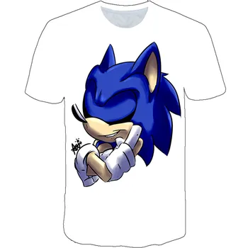 Sonic ezis Bērnu Vasaras T Krekls paliekas uzmanīgi Smieklīgi Karikatūra Īsām Piedurknēm T-Krekli Zēniem Meiteņu Topi Bērniem Tshirt 4T-14T