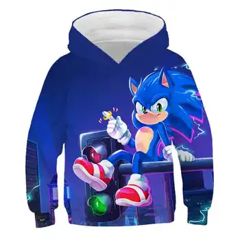 Sonic Ezis hoodies pusaudžu meitenes Mario rudens 3D Bērniem, mētelis, Džemperis sporta Krekls Tracksuit bērniem drēbes Anime tops