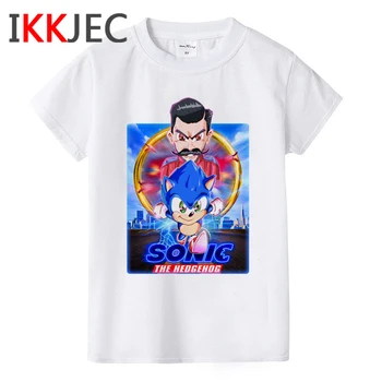 Sonic Ezis Smieklīgi Karikatūra T Krekls Bērniem Zēni Meitenes Kawaii Sonic T-krekls Cute Anime T Grafiskais Modes Top Tee Bērniem