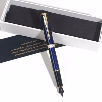 Sonneting Fountain pen biroja metāla skolas pildspalvas Classic gold melnā zelta klipu pildspalvu dāvanu kaste ar melnu pildspalvu