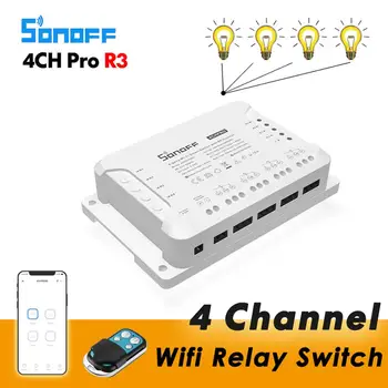 Sonoff 4CH Pro R3 R2 / 4CH R3 Smart Wifi Releja Slēdzis Modulis 4 Kanālu eWeLink Balss Kontroles Darbu ar Alexa, Google Home