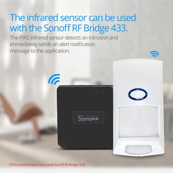 SONOFF PIR2 RF PIR Kustības Sensoru Detektoru 433Mhz Wifi Bezvadu Tālvadības Ierakstu Signalizāciju, Drošības Sistēmu Anti Theft Smart Home Alexa