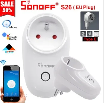SONOFF S26 US/UK/KN/AU/ES Izplūdes Taimeris Bezvadu Tālvadības WIFI Smart Plug Gaismas Slēdzi Google Mājās Xiaomi Smart Home