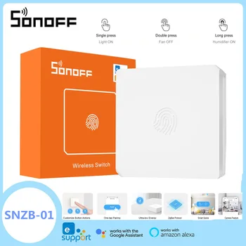 SONOFF SNZB-01 Mini Zigbee Bezvadu Slēdzis Divu Veidu Kontroles Gaismas Slēdzi Smart Home Darbi ar eWeLink APP SONOFF SNZB-02