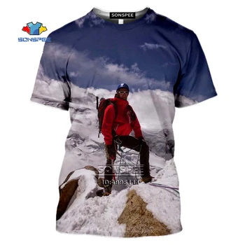 SONSPEE Āra Kalnu Kāpšanas Alpīnists Pārgājienu 3D Drukas Vīriešu T-Krekli Sieviešu T krekls Vīriešiem Vasarā Tshirt Gadījuma Fitnesa Krekli