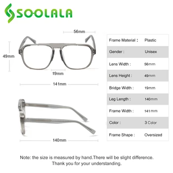 SOOLALA Lielgabarīta TR90 Anti Zilā Gaisma Brilles Sievietēm, Vīriešiem Datoru Brilles Tuvredzība Recepšu Brilles Brilles