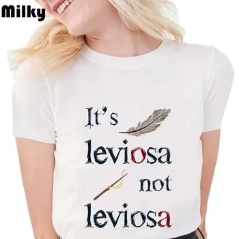 Spalvu T Krekli Sievietēm tas ir LeviOsa nav LeviosA Vēstuli izdrukāt Smieklīgi grafikas tees sieviešu Modes Soft Gadījuma Balti T krekli, Topi