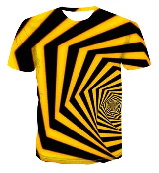 Spirālveida ģeometrija, 3D druka, T-krekls vasaras top jaunas vīriešu Vairāku Izmēru kaudzē cietā T-krekls ar īsām piedurknēm o-veida kakla beach T-krekls