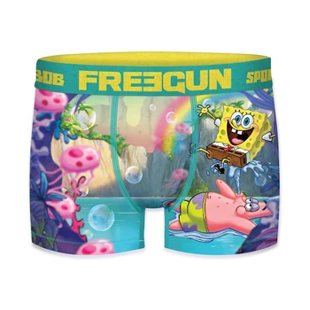SpongeBob Freegun Pack 4 Mens bokseris biksītes dažādās krāsās iespiests uz microfiber