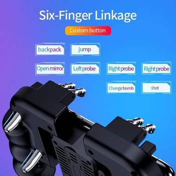 SPUBG Sešu Pirkstu Mobilo Telefonu Spēļu Kontrolleris Kursorsviru Dzesēšanas Ventilatoru Gamepad Augstas Jutības H9 Pilna Upgrate 2020 