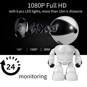 Spānijā Baby Monitoru, wifi 2 ceļu audio Robots Fotokameras 1080P HD Tīkla IP Nakts Redzamības Kustības uztveršanas Kameras Pet Bērnu Video Monitors