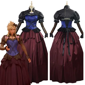 Spēle Final Cosplay Fantasy VII Pārtaisīt Mākonis Nesaskaņas Cosplay Kostīmu Pieaugušo Sieviešu Kleita Apģērbs Halloween Karnevāls