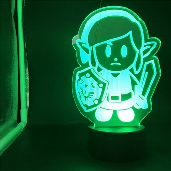 Spēli Zelda Saiti Attēls LED Nakts Gaisma Pavārs 3d Akrila Gaismas Bērniem Bērniem Mācību Telpu Dekorēšana Multi Krāsu Galda Lampas