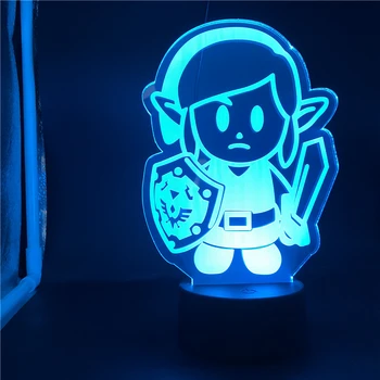 Spēli Zelda Saiti Attēls LED Nakts Gaisma Pavārs 3d Akrila Gaismas Bērniem Bērniem Mācību Telpu Dekorēšana Multi Krāsu Galda Lampas