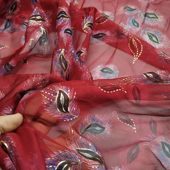 Spīdīga Kleita Iedeguma Šifona Auduma Bling Ziedu Tērpu Materiālu DIY Amatniecības Piederumu
