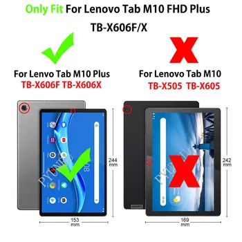 Spīguļi, Ja Lenovo Cilnes M10 FHD Plus 10.3 Segtu TB-X606F TB-X606X Būtiska Tablete Aizsardzības Stāvēt Coque Shell Capa +Dāvana