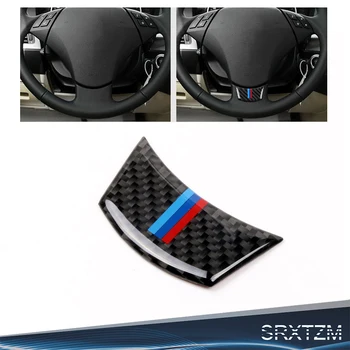 SRXTZM Bmw E60 E61 5 Sērija 2004. - 2010. Gadam Car Styling Oglekļa Šķiedras Stūre Uzlīmes M Svītru Emblēmu 3D Auto Uzlīmes