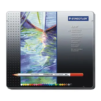 Staedtler Karaīmiete Aquarell Premium Akvareļu Zīmuļi Komplekts 24/48/60 Krāsas 125.M 24/48/60