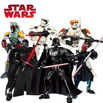 Star Wars Rotaļlietas Buildable Attēlu Veidošanas Bloku Rotaļlietas Darth Vader Kylo Ren Stormtrooper Chewbacca Boba Jango Grievou Rīcības Attēls
