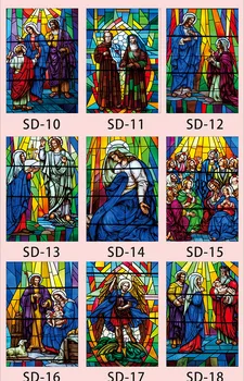 Statiskā Matēta Loga Stiklu Plēves, Folijas Eiropas Krāsu Retro Baznīcu Glezniecības Mākslas Skapis, Vannas Istaba Uzlīme Filmu Windows