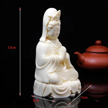 Statuja Guanyin ar rokām salocīt par svētību，Izsmalcinātu roku cirsts，Mūsdienu mākslas skulptūru，High-end Mājas Apdare Amatniecības