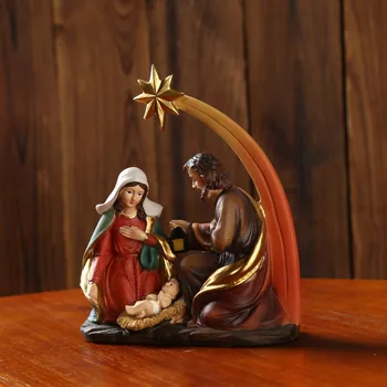 Statuja Kristus Dzimšanas Ainu Kopums Figūriņas Jēzus Mazuli Mājās Ziemassvētku Dekori Bērnu Gultiņa Silītē Miniatūras Rotājumu Katoļu Baznīca Dāvanu