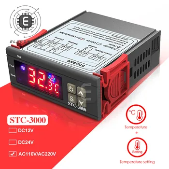 STC-3000 Augstas Precizitātes Ciparu Termostats Inkubatoru Temperatūras regulators Thermoregulator Apkures, Dzesēšanas 12V /24V/220V