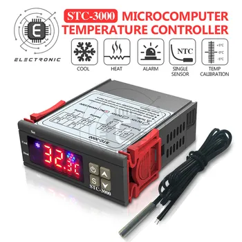 STC-3000 Augstas Precizitātes Ciparu Termostats Inkubatoru Temperatūras regulators Thermoregulator Apkures, Dzesēšanas 12V /24V/220V