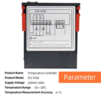 STC-9100 Thermoregulator Temperatūras regulators Termostats Kontroles Termometru Kontrolieris 12V/24V/220V 30%