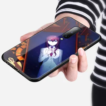 Steins Vārtiem anime plakātu phone gadījumā oneplus 6 6t 7 pro, rūdīta stikla vāks TPU mīksta silikona gluda coque shell