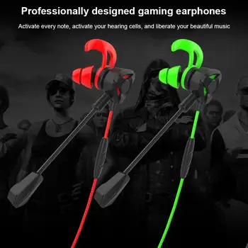 Stereo Gaming Austiņas Trokšņa Slāpēšanas Spēļu Earbud Austiņas Ar Mikrofonu par Profesionāliem Spēlmaņiem 3.5 mm Austiņas