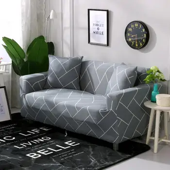 Stiept ģeometriskā sofa cover elastīgs, lai dzīvojamā istaba krēslā slipcovers Stūra dīvāns dīvāns segtu viena loveseat