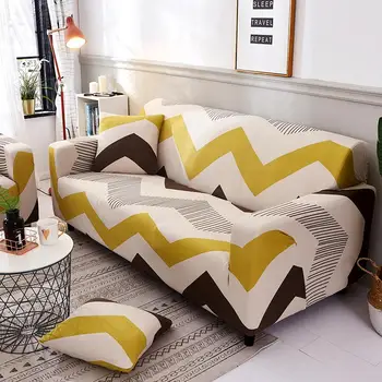 Stiept ģeometriskā sofa cover elastīgs, lai dzīvojamā istaba krēslā slipcovers Stūra dīvāns dīvāns segtu viena loveseat