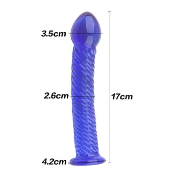 Stikla Dildo G-spot Stimulators Pyrex Kristāla Butt Plug Virtuālo Peni Anālo/Vaginālo Dilator Seksa Rotaļlietas Sievietēm, Prostatas Massager 18
