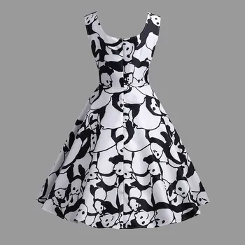 Stilīgs Bārs Vasarā Pludmale Kend Kleitas Sievietēm Vintage Panda Printed Kleita Bez Piedurknēm Dāmas Strappy-Line Šūpoles Camis Kleita