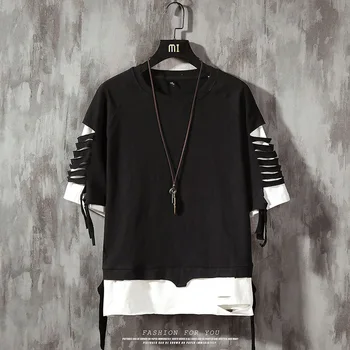 Streetwear T Krekls Vīriešu Kokvilnas ar Īsām Piedurknēm t-krekls Hip Hop Raibs 2020. Gada Vasaras Vīriešu t