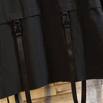 Streetwear Vīriešiem Vēstules & Ziedu Izšuvumu Melnā Kimono Jaka Kritums Plecu Mens Mētelis Ar Kimono Siksnu Sprādzes, Lentes