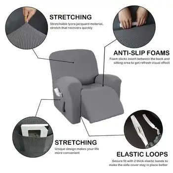 Stretchy neslīdoša Recliner Krēslam Vāka Aizsargs Segtu Elastīgs Viss, ieskaitot Masāža, Dīvāns Dīvāns Vāks Wingback Krēslā Dīvāns