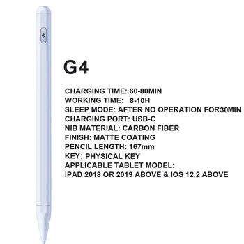 Stylus For Apple Zīmuli iPad 2 Pro 11 12.9 2020 2018 2019 6 7 Mini 5 Gaisa 3 Zīmēšanas Touch Pildspalva Ar Palmu Noraidījumu Magnētiskā