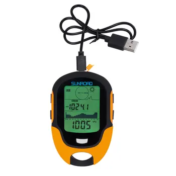 SUNROAD Puses-turēt Kompass, Altimetrs, Barometrs, kas Kāpšanas Darbojas Temperatūras Ūdensizturīgs Apgaismojums USB Uzlādējams Kabatas pulkstenis