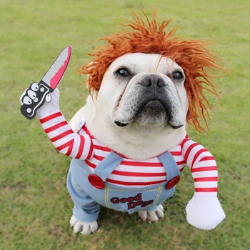 Suns Cosplay Tērpu Komplekti Jaunums Apģērbu Vidēji Lieli Suņi, Buldogs Mopsis Halloween Dog Kostīmi Funny Pet Apģērbs Regulēšana
