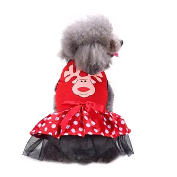 Suns, Kaķis, Kleitas, Ziemassvētku Princese Karikatūra Drēbes Mazo Suņu Apģērbu bowknot dekori Mazs suns pet Kostīms