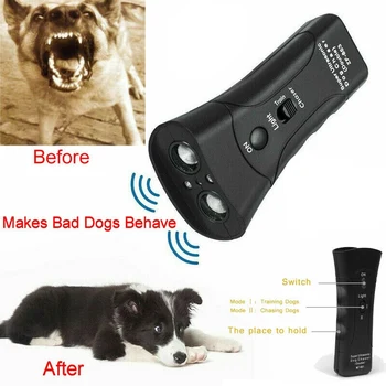 Suns Ultraskaņas Anti Riešana Treneris ar LED Lukturīti, Divreiz Vadītājs Taures ar Repelentu Kontroles Mājdzīvnieki Chase Mācību Piederumi