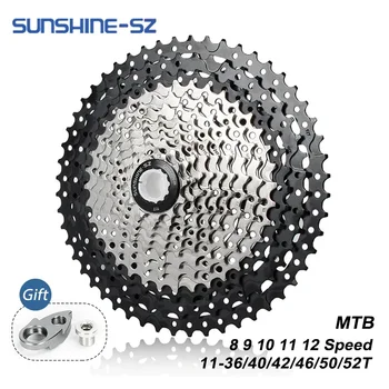 Sunshine Mountain Bike 8 9 10 11 12 Ātrums Velocidade Velosipēdu Kasetes MTB Brīvrumbas Zobs 36T 40T 42T 46T 50T 52T par SHIMANO