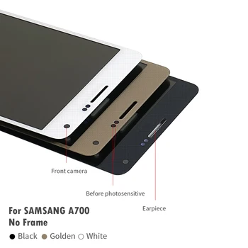 Super AMOLED LCD Samsung A700F Galaxy A7. Gadam Displejs, Touch Screen Digitizer A700F A700M Samsung A7. gadam frontālās A700