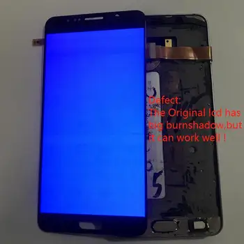 Super Amoled LCD Samsung Galaxy Note 5 N920C Touch Screen Montāža NOTE5 SM-N920F Ar Sadedzināt Ēnu LCD Ekrānu