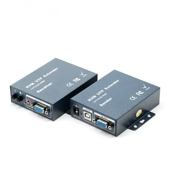 Super Kvalitāte 330ft VGA + Stereo Audio + USB Signāla KVM Extender Over Cat5 Cat5e Cat6 RJ45 Kabeli Bez Kavēšanās Zaudējumu VGA Raidītājs